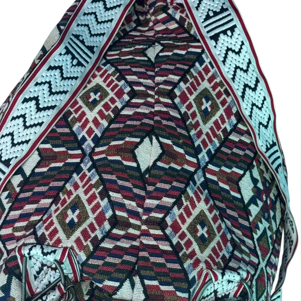Geometric Patterned Drawstring Backpack - Picture 10 of 11